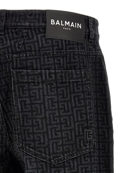 Jean Balmain en coton noir à jambe droite