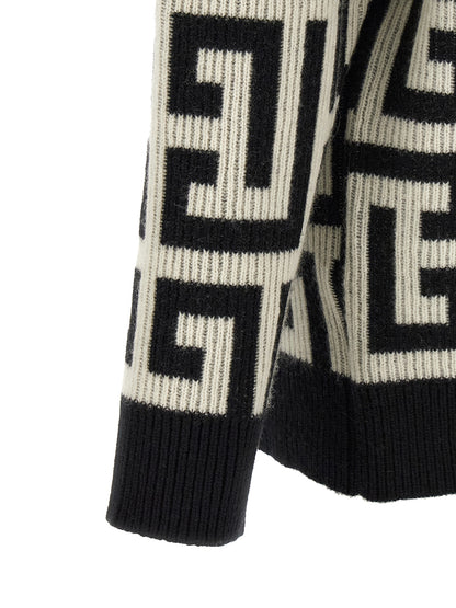 Cárdigan De Lana Merino Balmain Bicolor Clásico