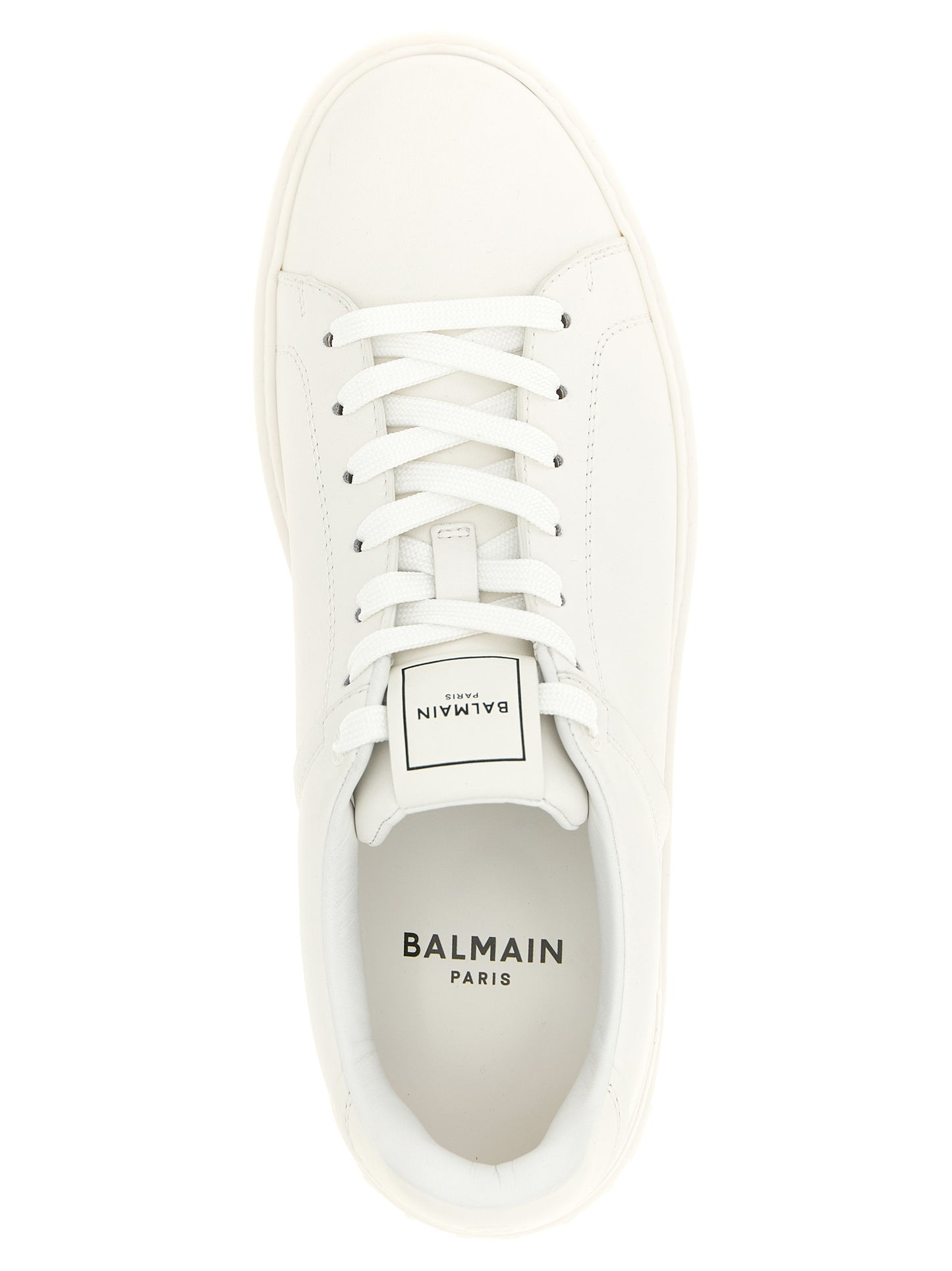 Baskets basses Balmain en cuir de veau blanc