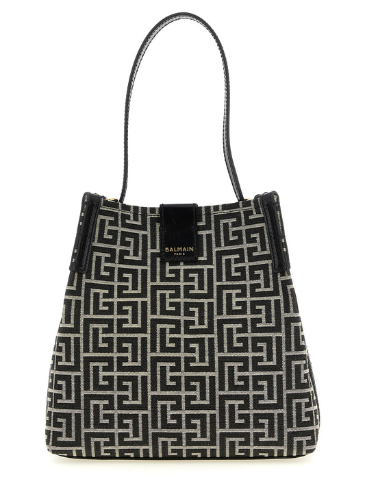Bolso de hombro Balmain bicolor de algodón