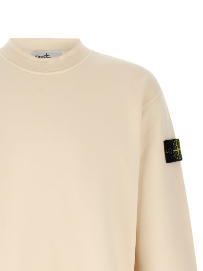 Stone Island Cotton White Classic Fit Sweatshirt