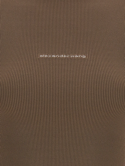 Alexander Wang Brown Polyamide T-Shirt