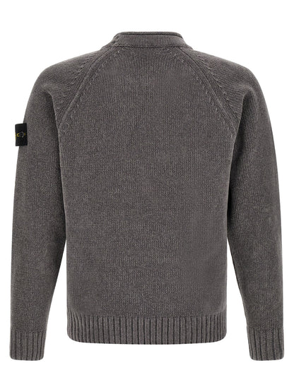 Stone Island Cardigan de Algodón Gris - Diseño Estructurado