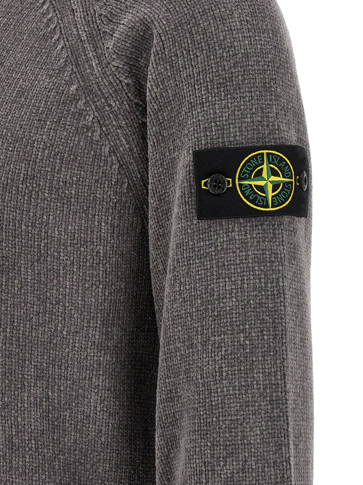 Stone Island Cardigan de Algodón Gris - Diseño Estructurado