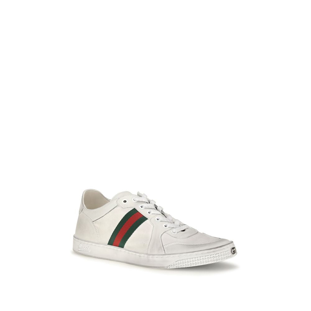 Zapatillas Bajas Gucci de Piel de Ternera Blanca Bos Taurus