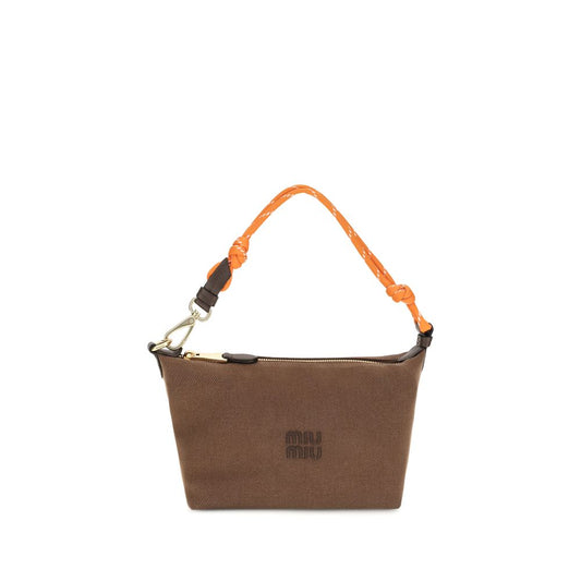 Bolso de hombro Miu Miu de algodón marrón