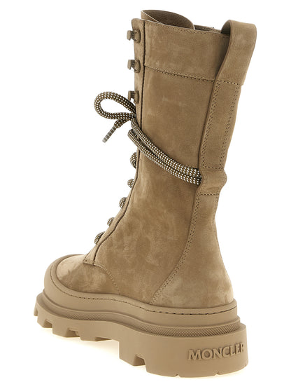 Moncler Botas De Cuero Con Cordones Beige Modelo Vera High