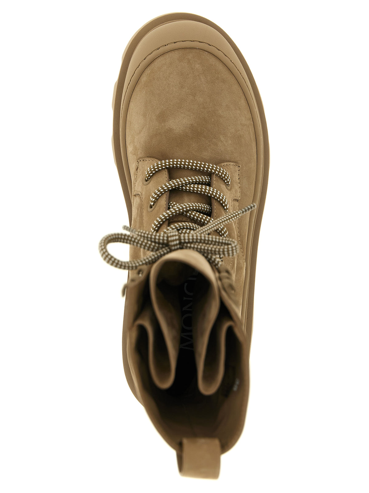 Moncler Botas De Cuero Con Cordones Beige Modelo Vera High