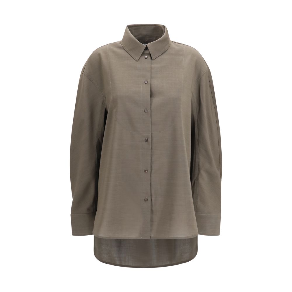 Camisa De Algodón Jacquemus Con Diseño Recto Gris