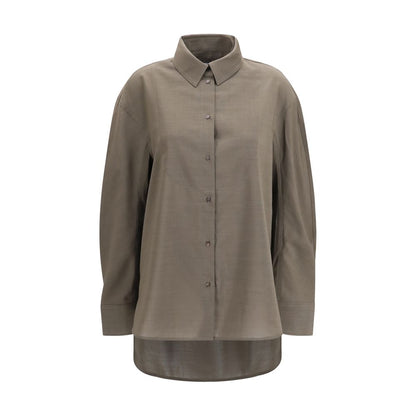 Camisa De Algodón Jacquemus Con Diseño Recto Gris