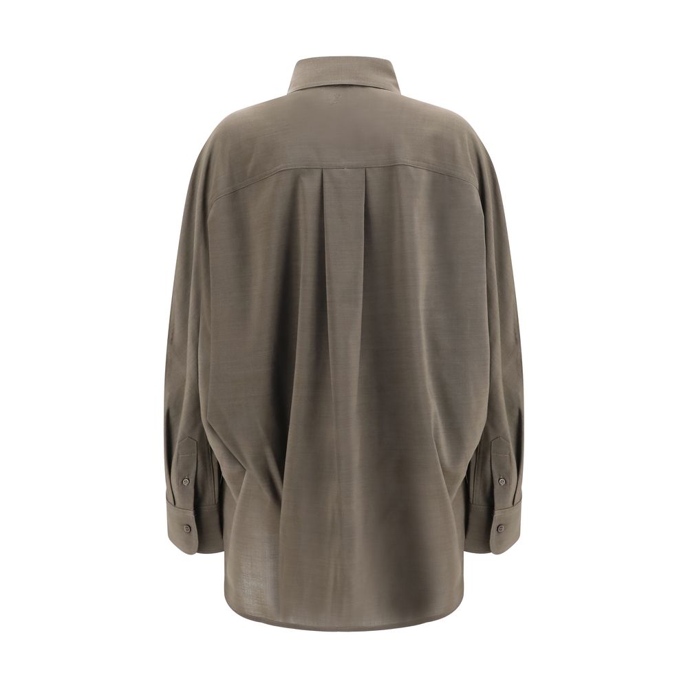 Camisa De Algodón Jacquemus Con Diseño Recto Gris