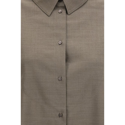 Camisa De Algodón Jacquemus Con Diseño Recto Gris