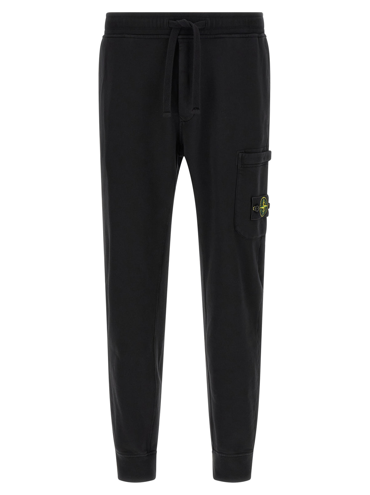 Stone Island Black Cotton Joggers (Workout Pants)