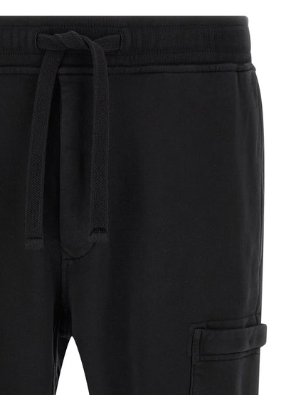 Stone Island Black Cotton Joggers (Workout Pants)