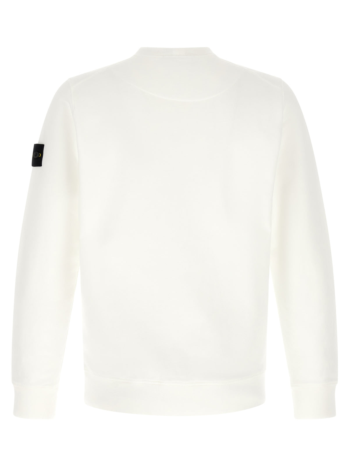 Stone Island Jersey en Coton Bio Brossé Intérieur Blanc