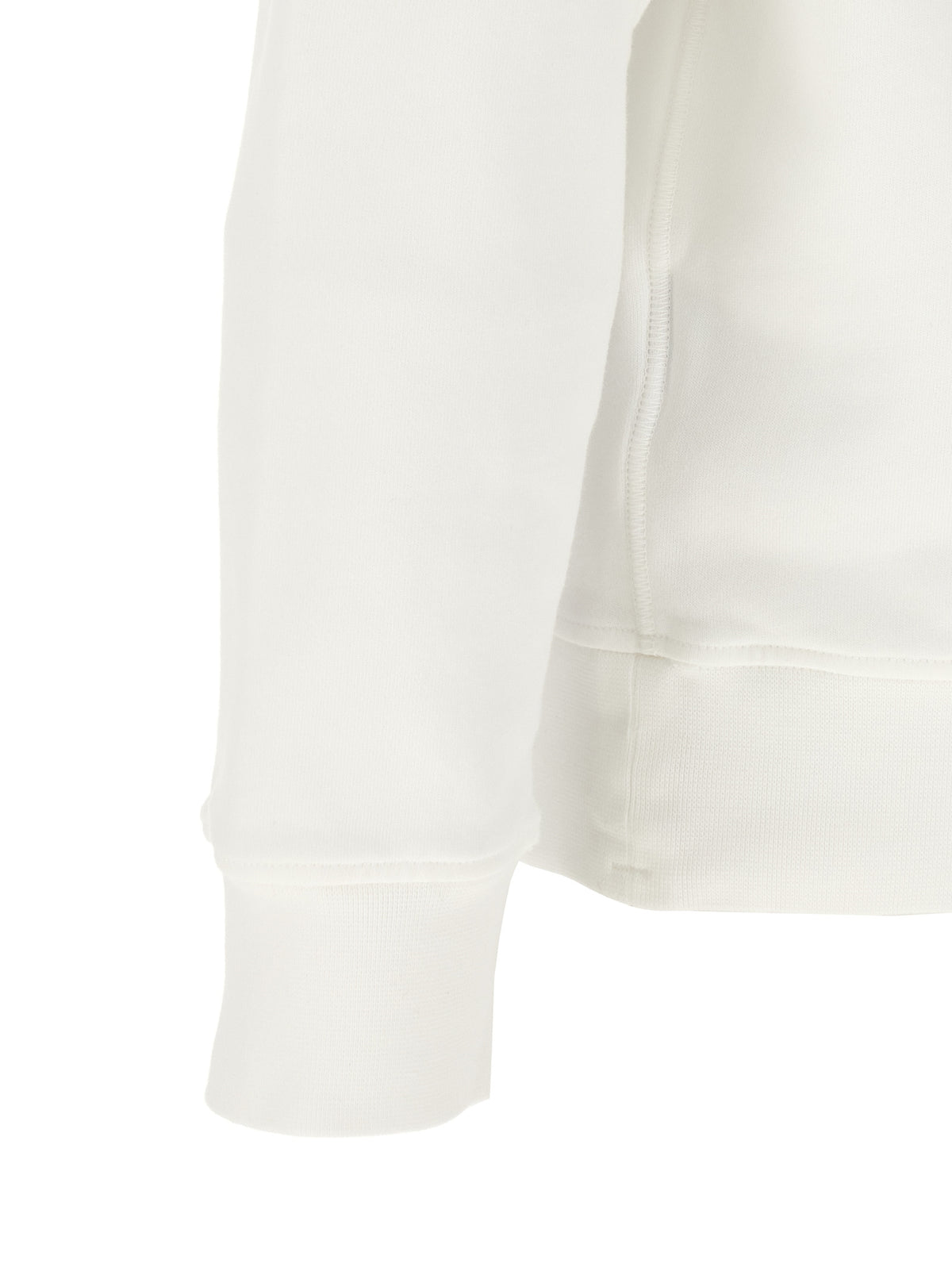 Stone Island Jersey en Coton Bio Brossé Intérieur Blanc