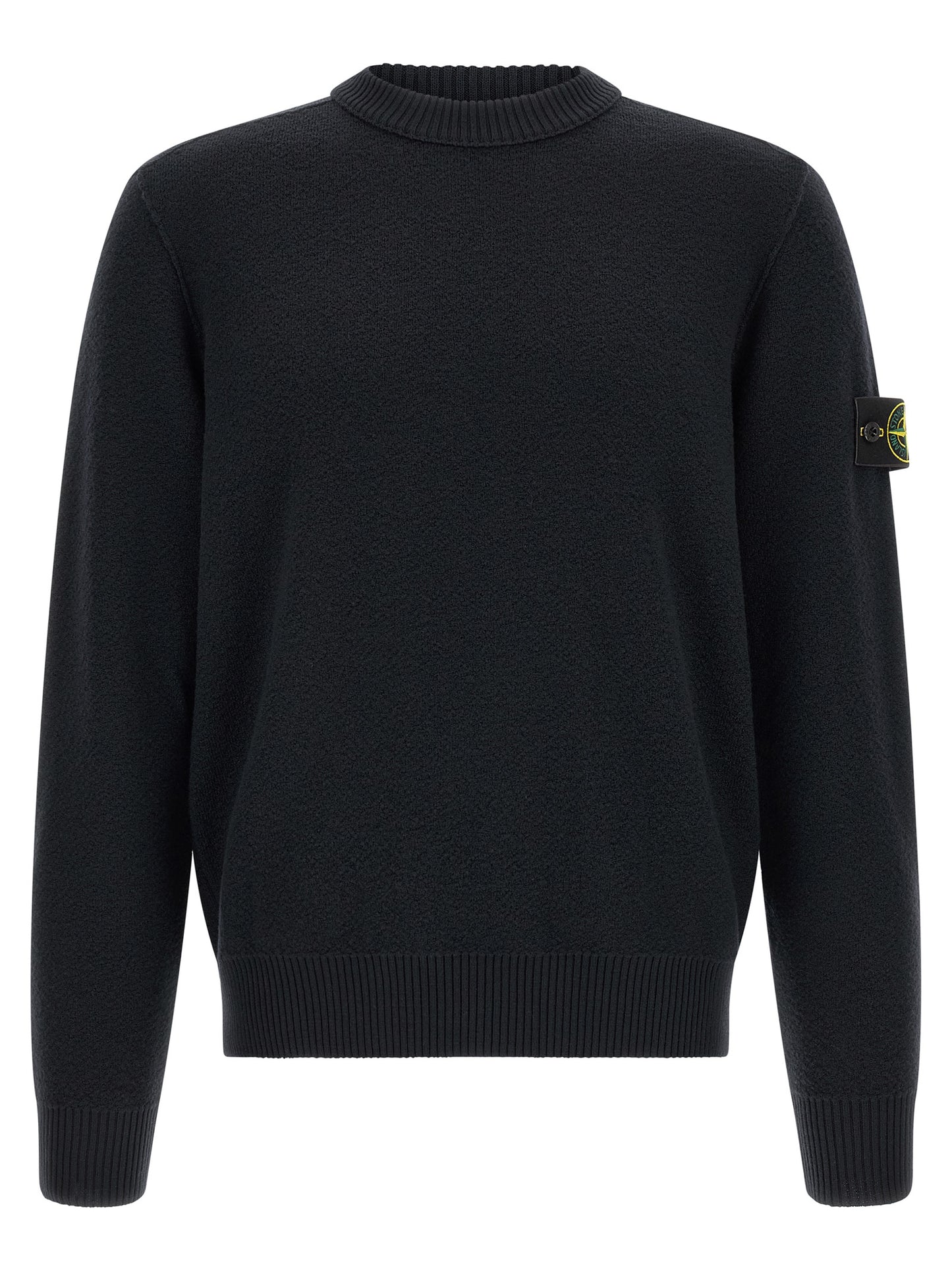 Cárdigan Stone Island De Lana Virgen Azul Clásico