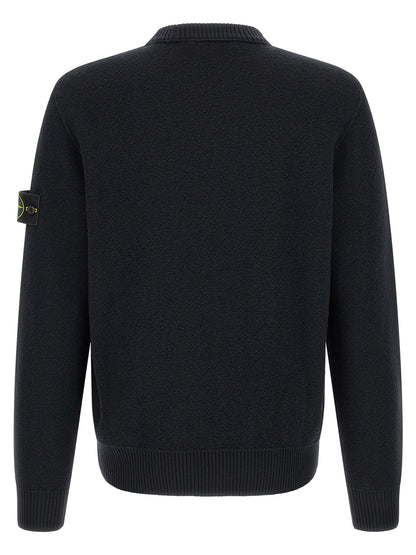 Cárdigan Stone Island De Lana Virgen Azul Clásico