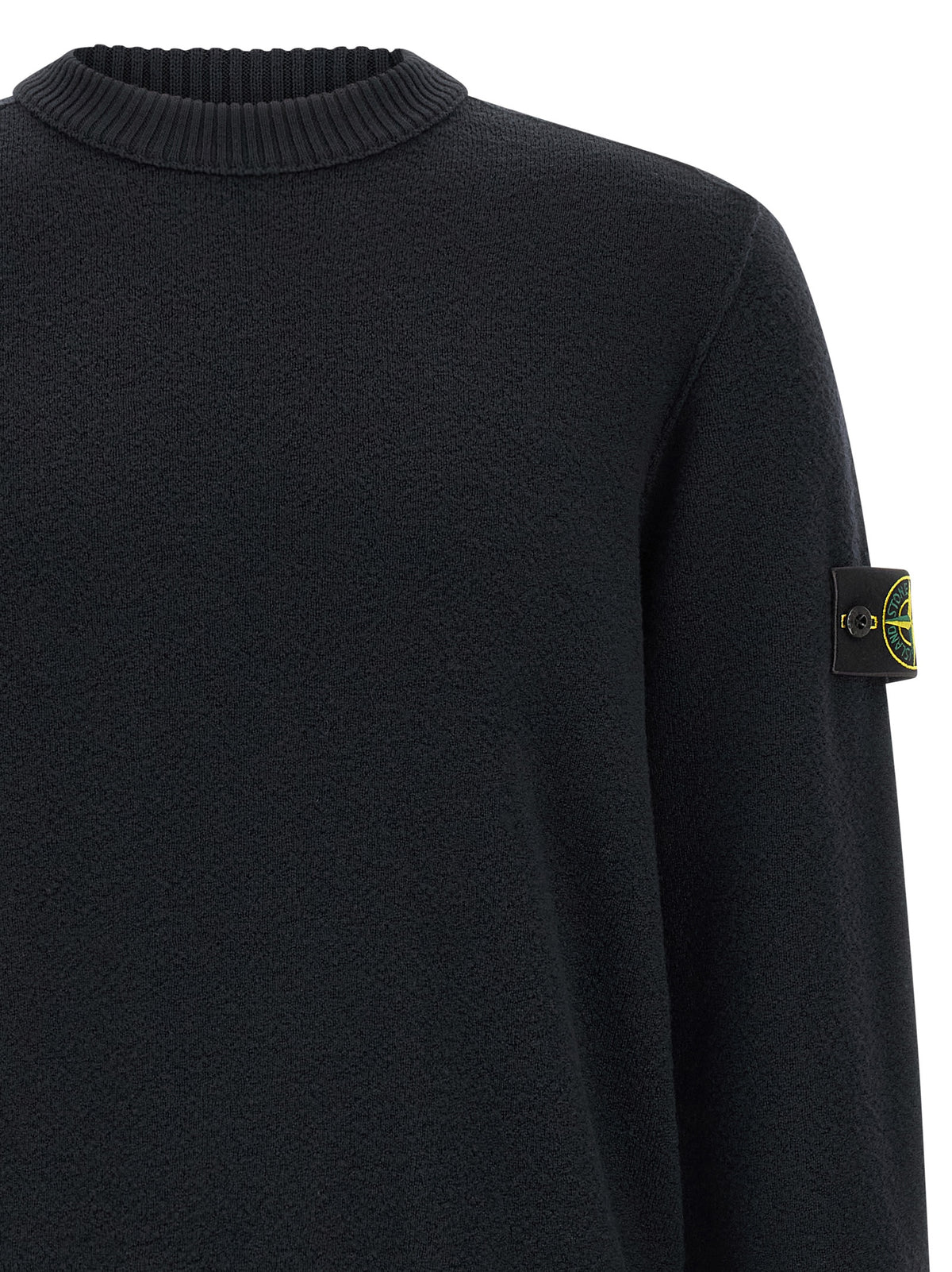 Cárdigan Stone Island De Lana Virgen Azul Clásico