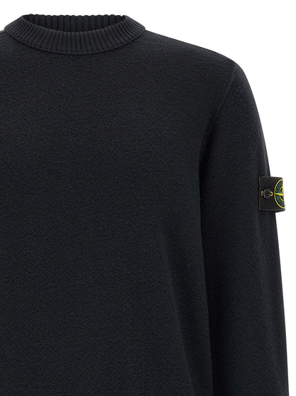 Cárdigan Stone Island De Lana Virgen Azul Clásico