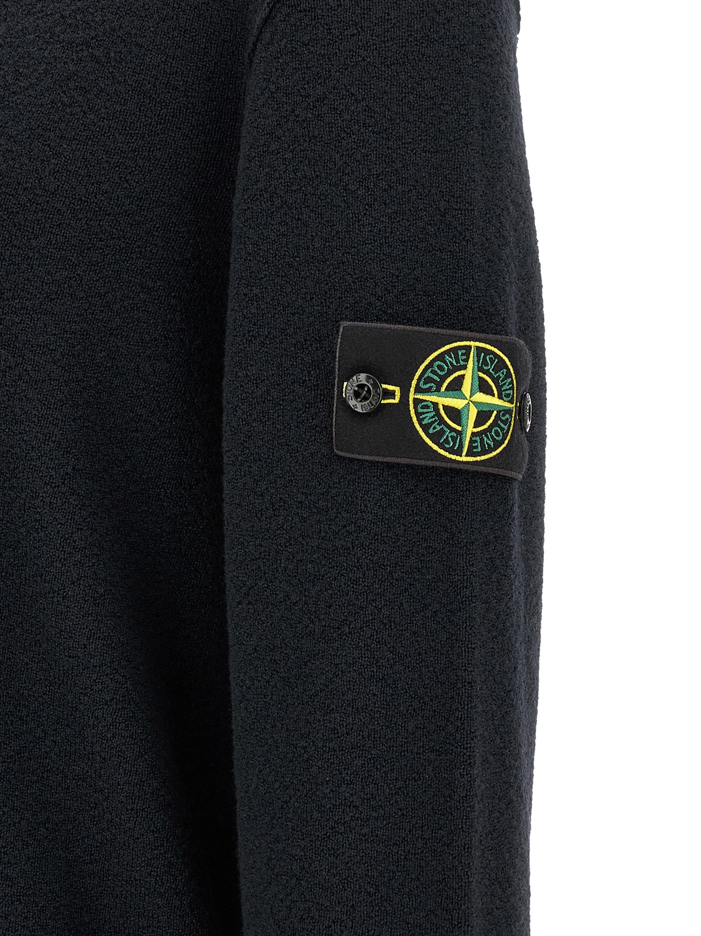 Cárdigan Stone Island De Lana Virgen Azul Clásico