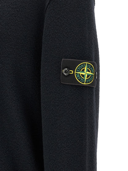 Cárdigan Stone Island De Lana Virgen Azul Clásico