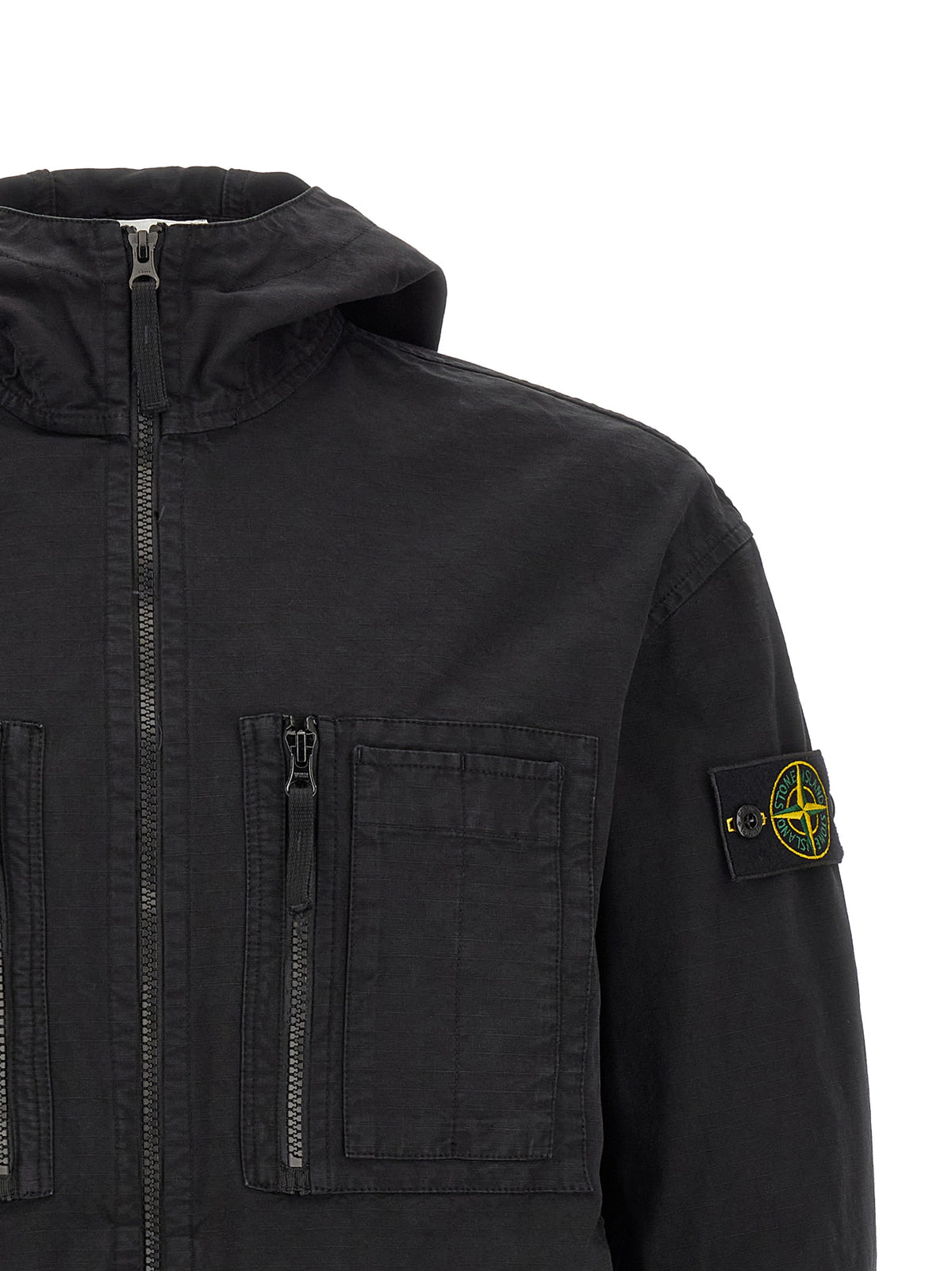 Stone Island Black Cotton Outer Shell Jacket