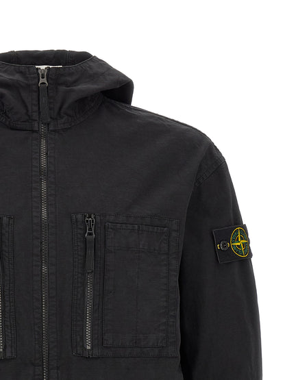 Stone Island Black Cotton Outer Shell Jacket