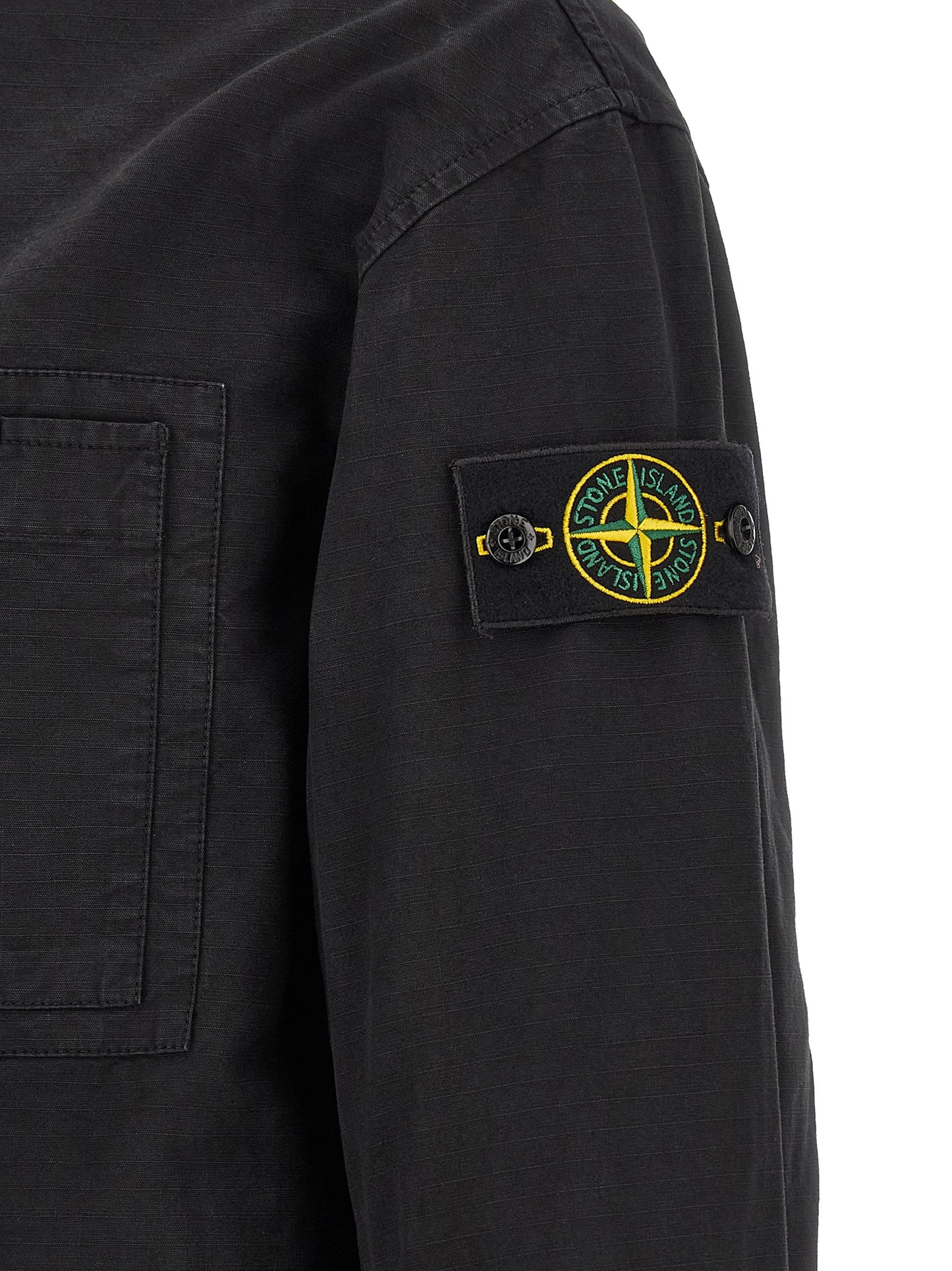 Stone Island Black Cotton Outer Shell Jacket