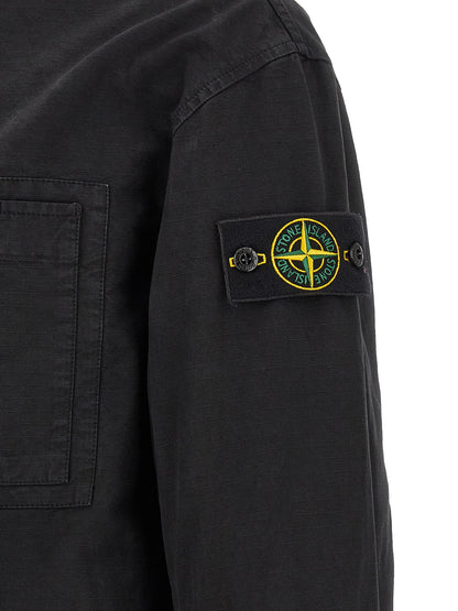 Stone Island Black Cotton Outer Shell Jacket