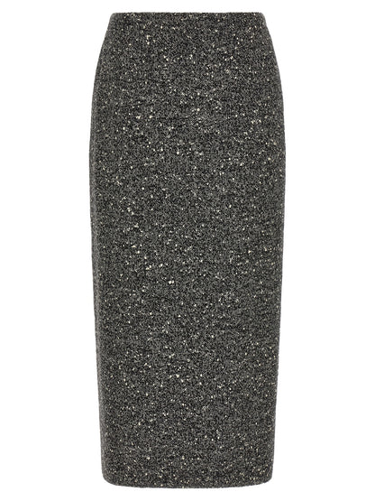 Jupe midi bicolore en laine vierge Valentino Garavani