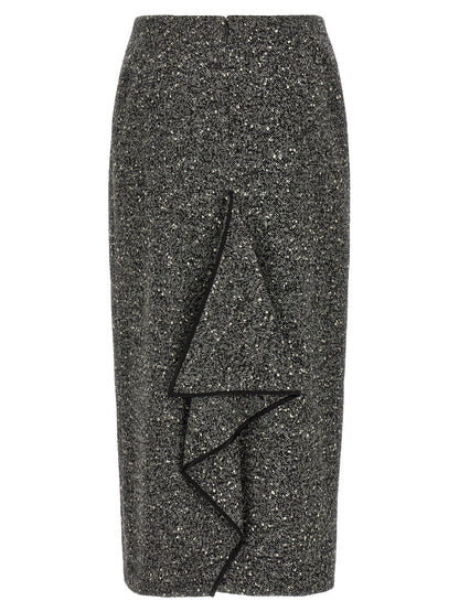 Jupe midi bicolore en laine vierge Valentino Garavani