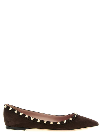 Ballerines Valentino Garavani en Cuir de Veau Marron