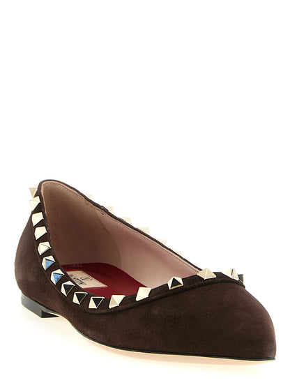 Ballerines Valentino Garavani en Cuir de Veau Marron