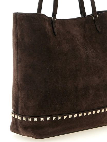 Bolso de Hombro Valentino Garavani de Piel de Becerro Marrón