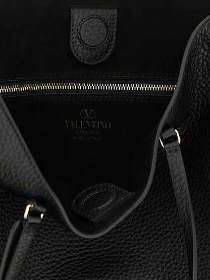 Sac porté épaule Valentino Garavani Rockstud en cuir noir