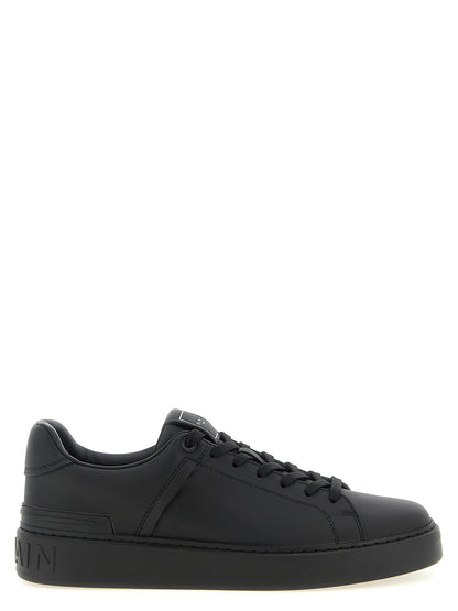 Baskets Balmain B-Court Basses en Cuir de Veau Noir