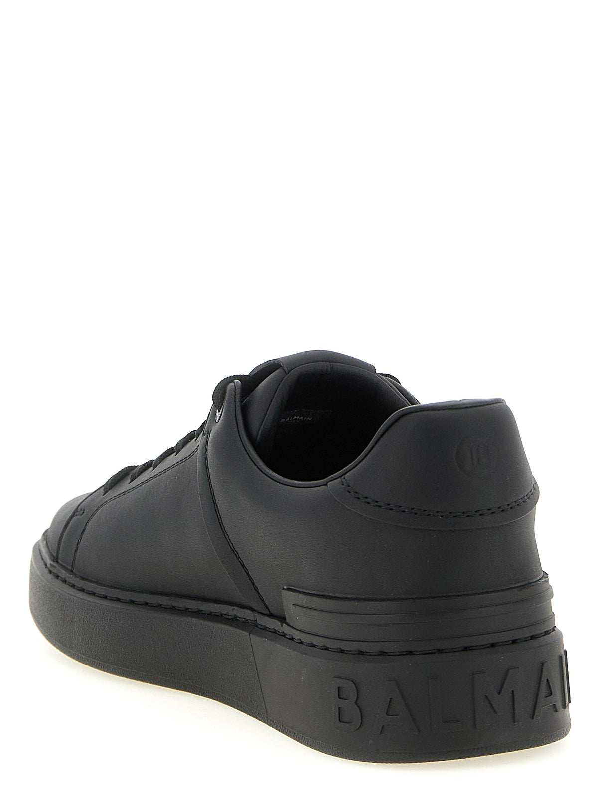 Baskets Balmain B-Court Basses en Cuir de Veau Noir