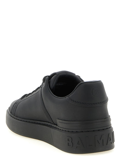 Baskets Balmain B-Court Basses en Cuir de Veau Noir