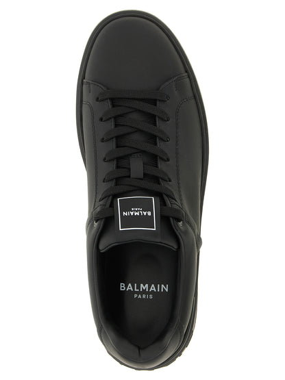 Baskets Balmain B-Court Basses en Cuir de Veau Noir