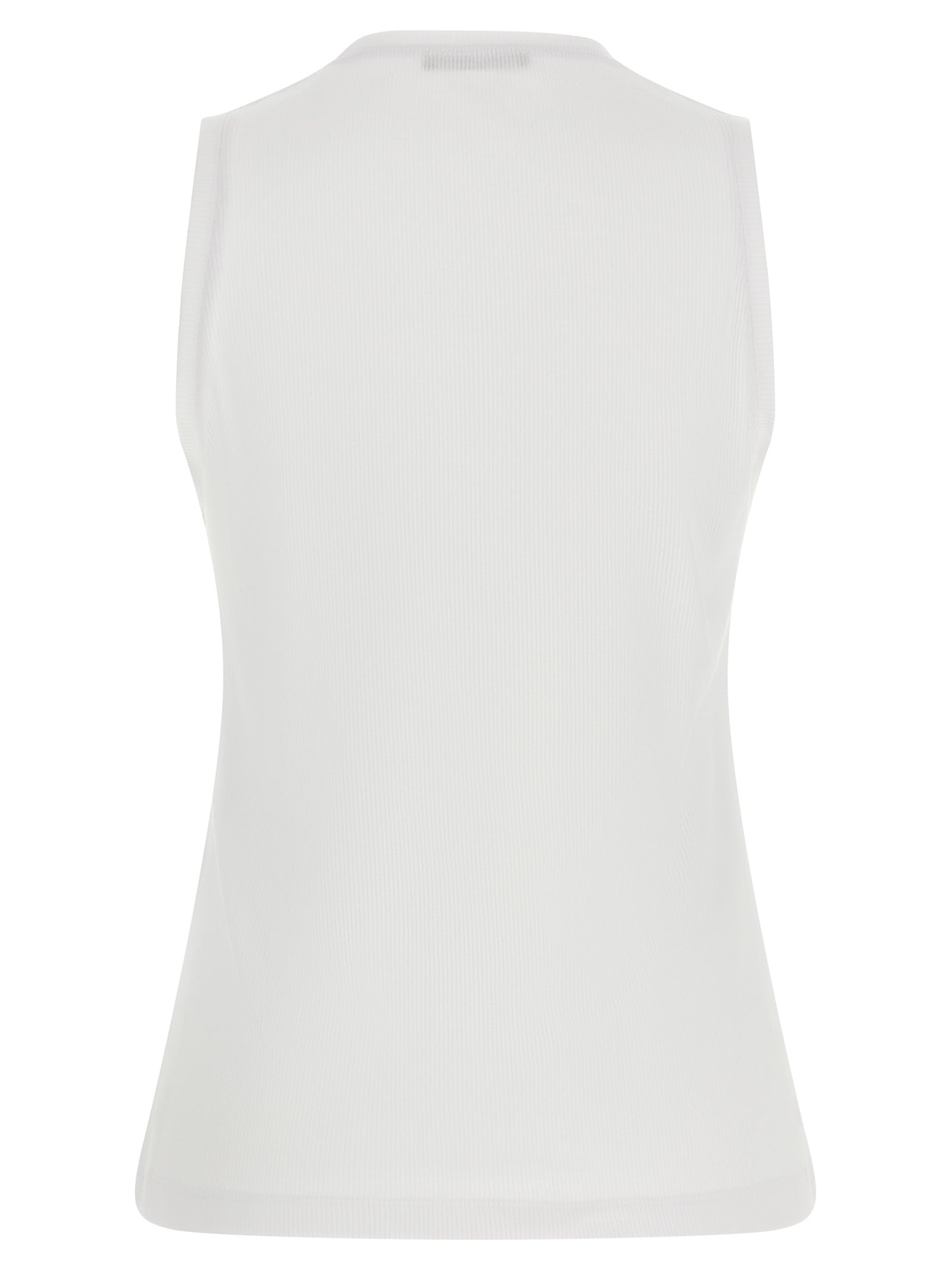 Balmain Camiseta Sin Mangas De Algodón Blanca - Estructura Natural