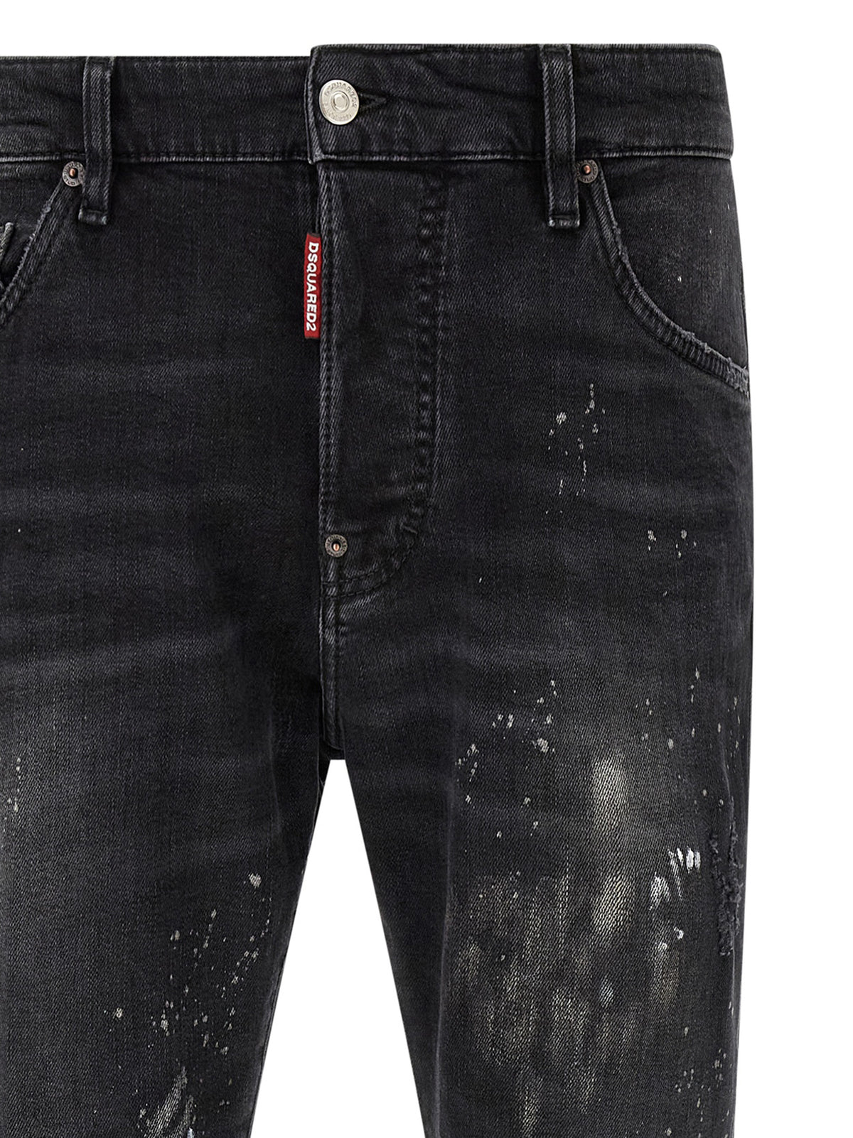 Dsquared² Slim Fit Black Cotton Dark Wash Jeans
