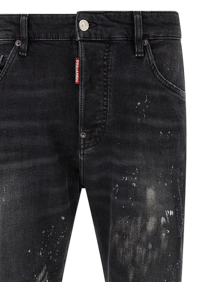 Dsquared² Slim Fit Black Cotton Dark Wash Jeans