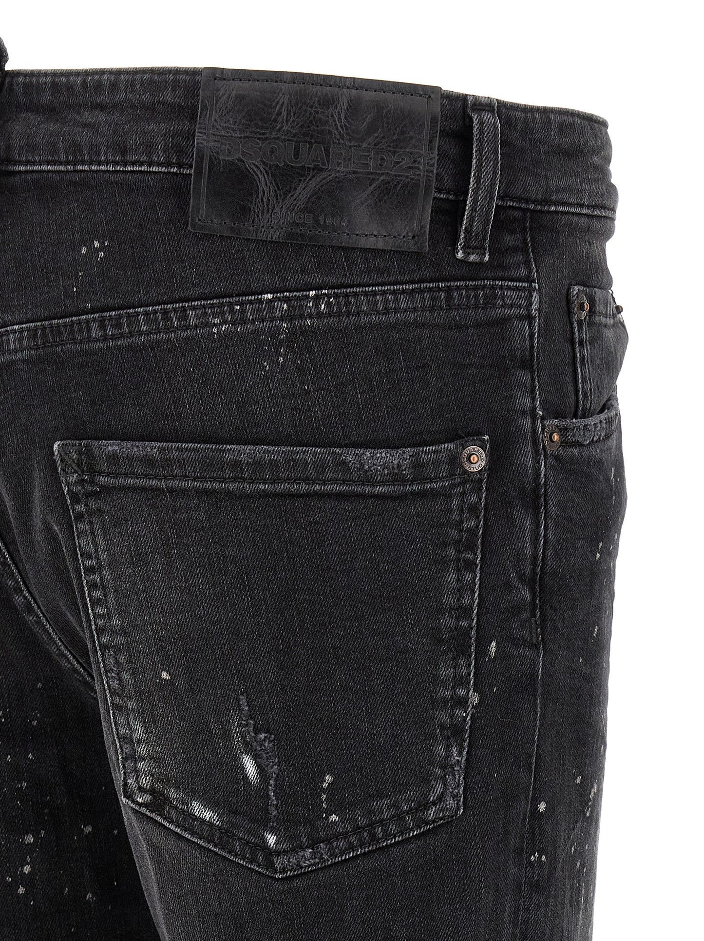 Dsquared² Slim Fit Black Cotton Dark Wash Jeans