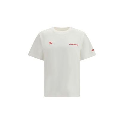 Burberry Jersey Blanco De Algodon Con Acabado Deportivo