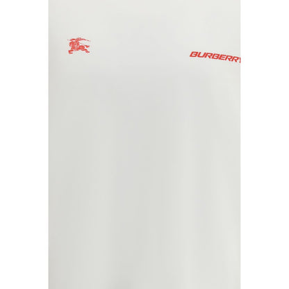 Burberry Jersey Blanco De Algodon Con Acabado Deportivo