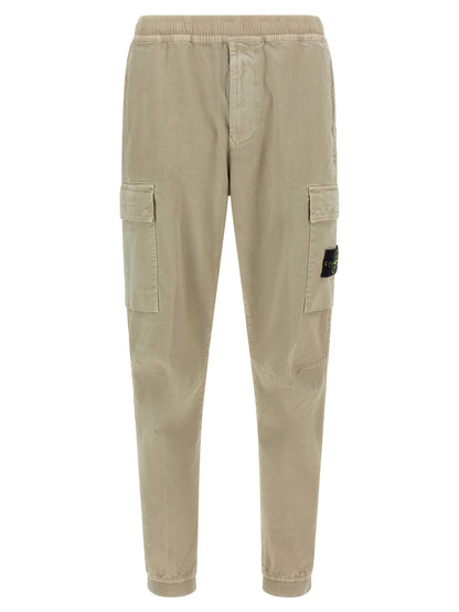Stone Island Beige Cotton Cargo Trousers 3100033