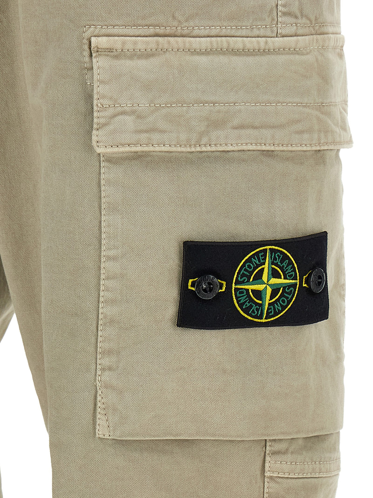 Stone Island Beige Cotton Cargo Trousers 3100033