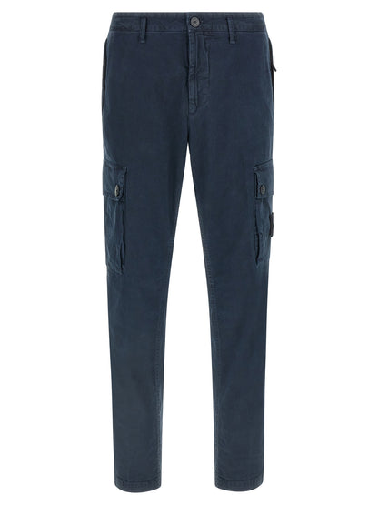 Pantalones Cargo Stone Island De Algodón Elástico Azul