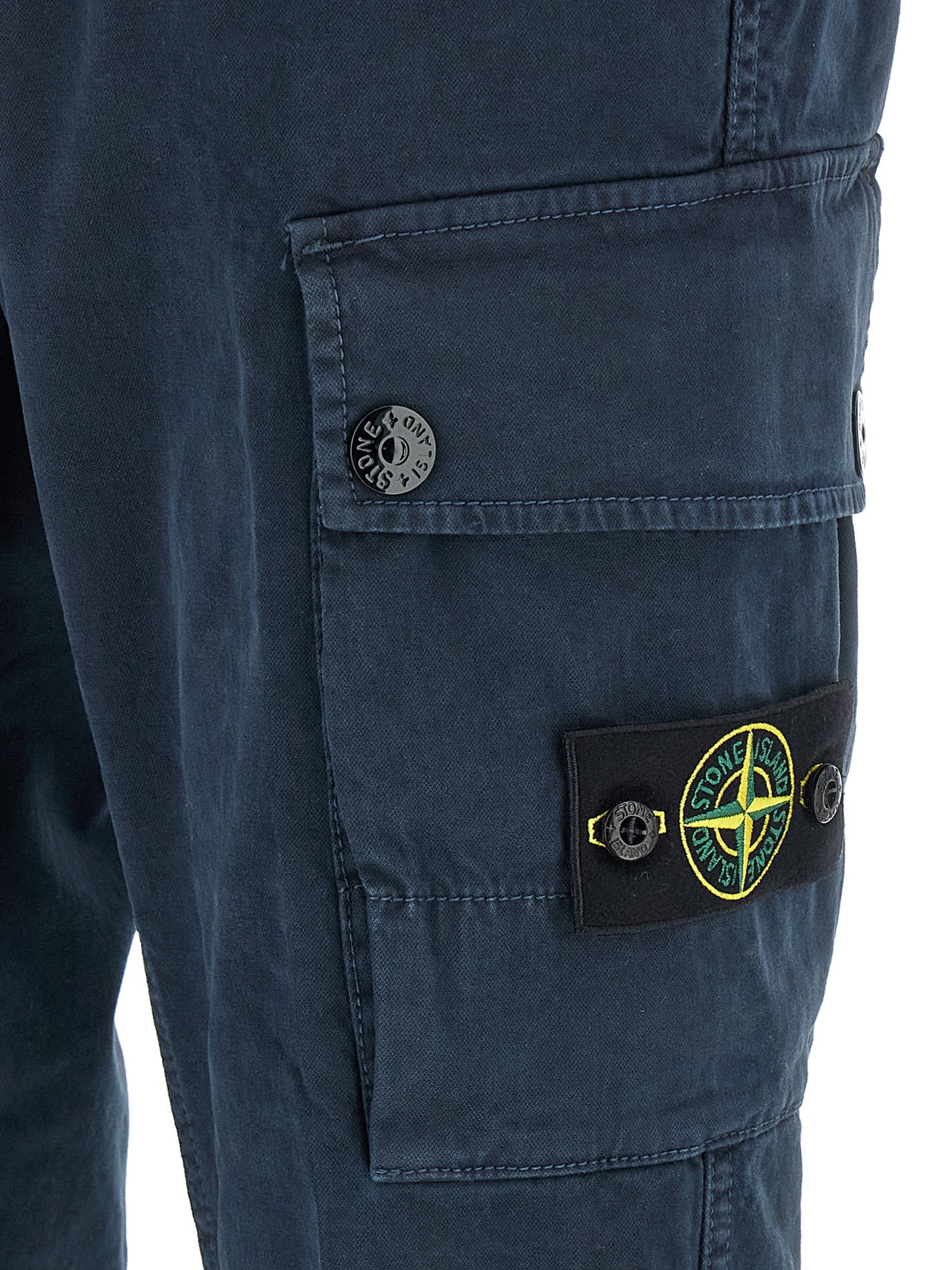 Pantalones Cargo Stone Island De Algodón Elástico Azul